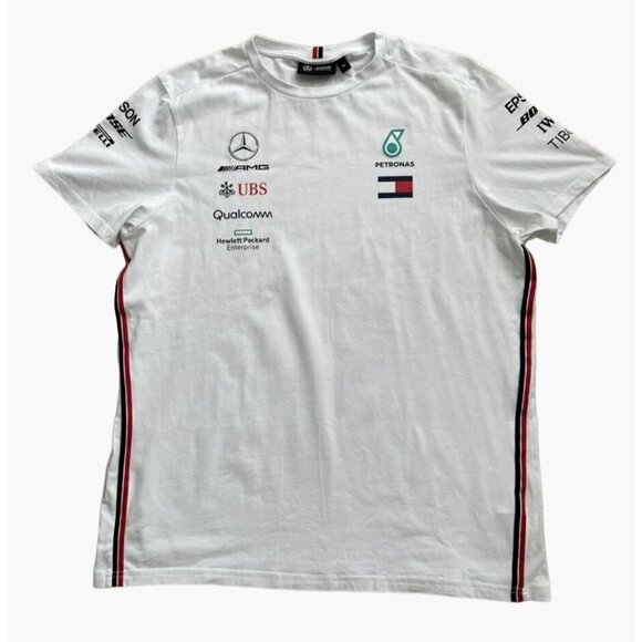 Stitched Mercedes AMG Petronas Womens 2023 Team Driver Tee White Size Medium Exc - Picture 8 of 8